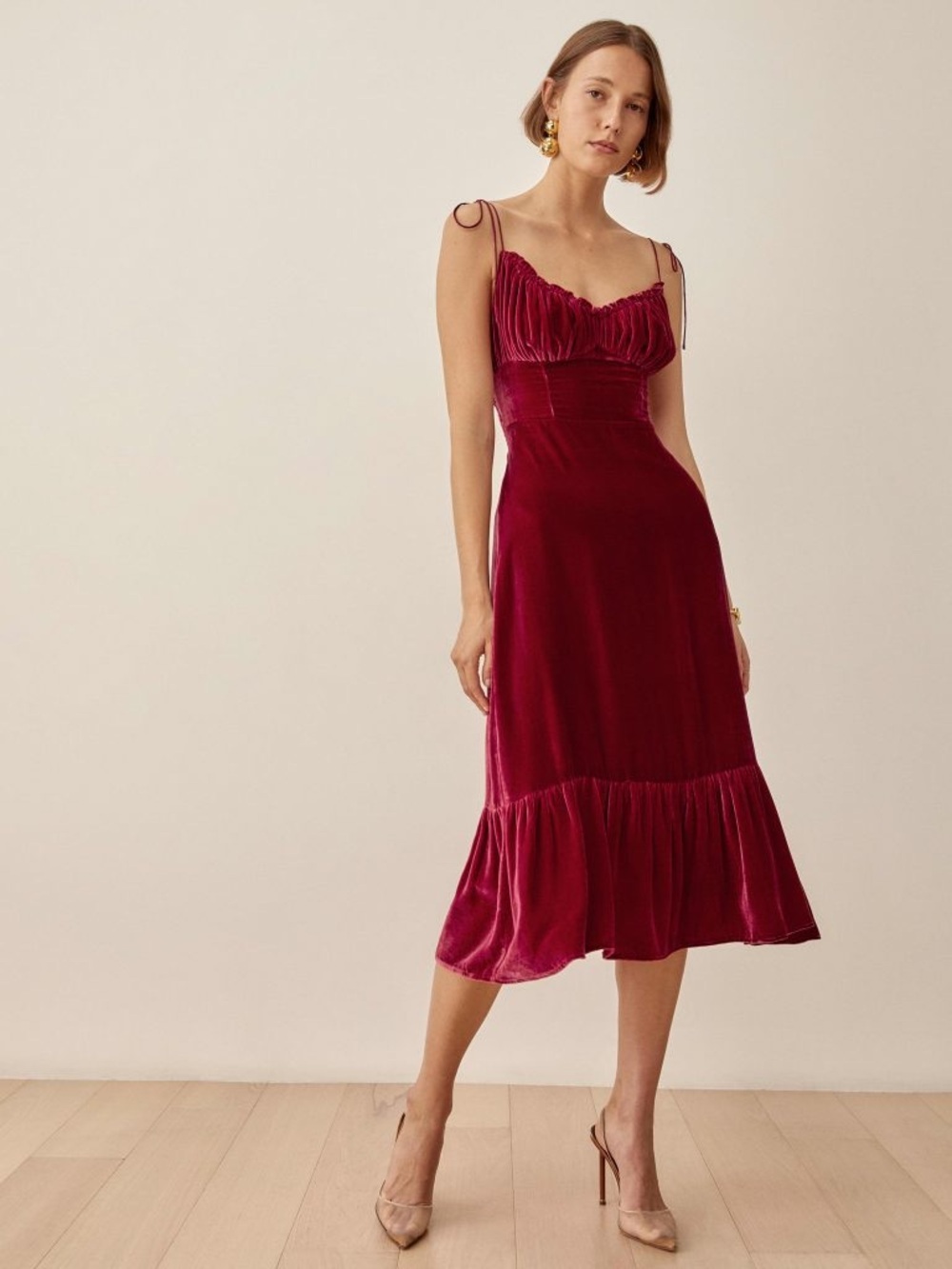 Reformation Oda Velvet Dress